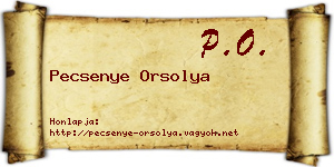 Pecsenye Orsolya névjegykártya